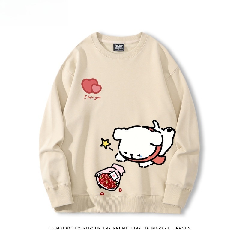 線條小狗 聯名親子情侶裝 圓領長袖