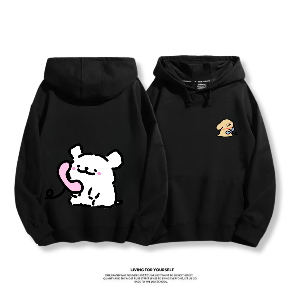 線條小狗 2025秋冬新款 親子情侶男女連帽衛衣