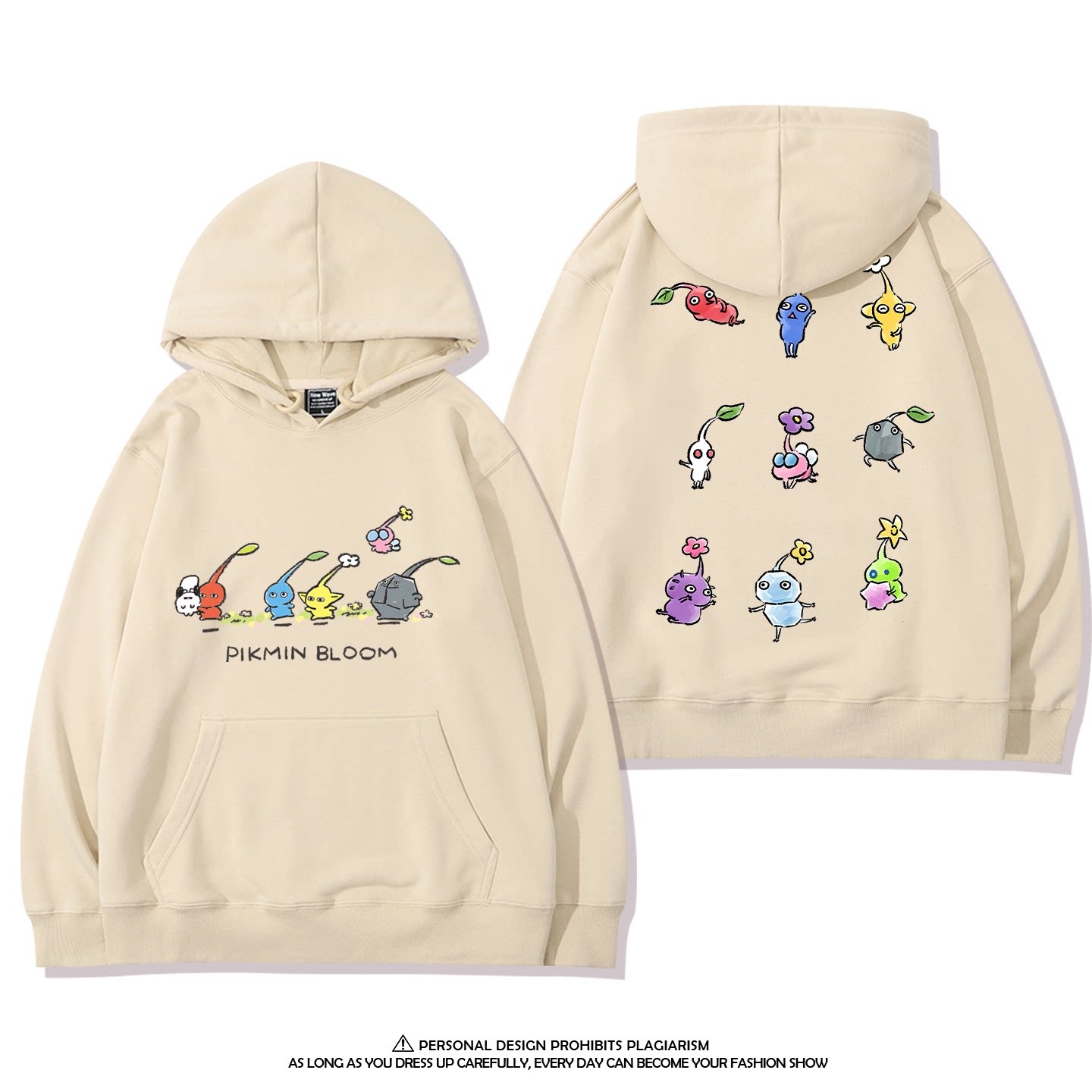 皮克敏PIKMIN4 聯名衛衣新款 親子情侶裝連帽衛衣