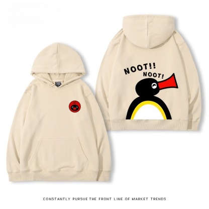 企鵝Pingu 秋冬新款 親子情侶男女連帽衛衣