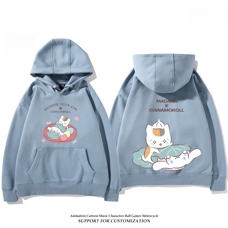 夏目友人帳貓咪老師X三麗鷗新款 親子情侶男女連帽衛衣