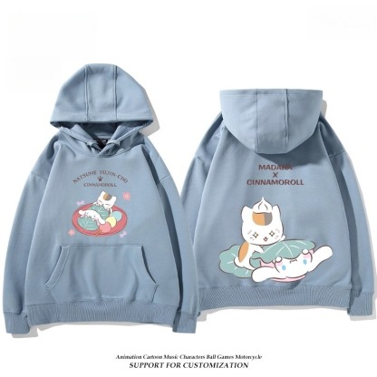 夏目友人帳貓咪老師X三麗鷗新款 親子情侶男女連帽衛衣