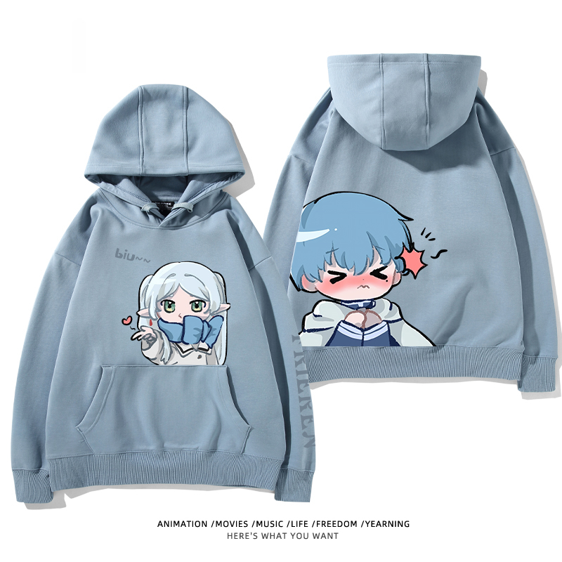 葬送的芙莉蓮 2024秋冬新款親子情侶裝薄絨款連帽衛衣