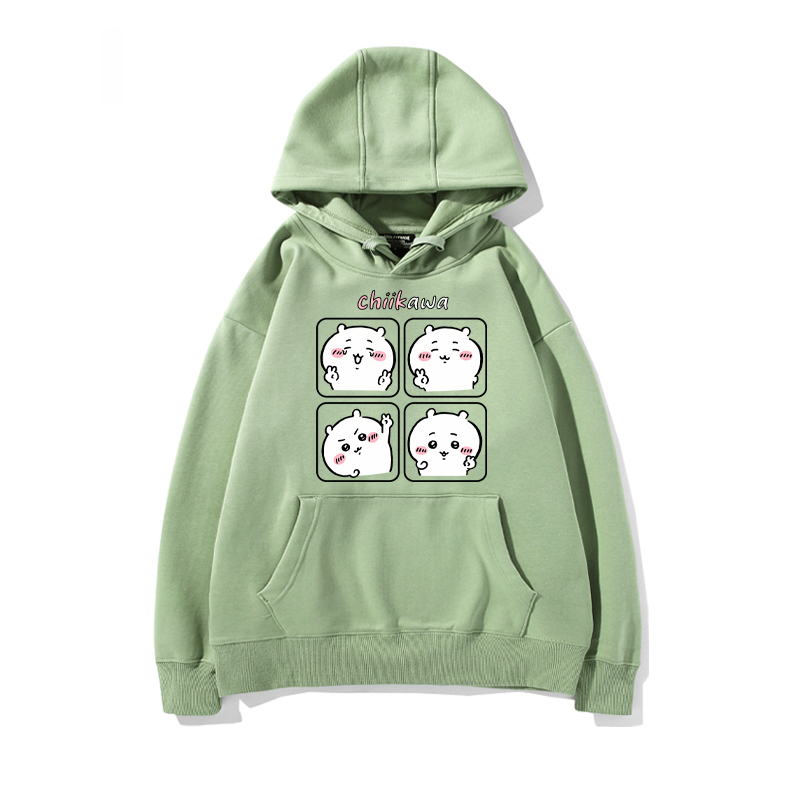 chiikawa 2024秋冬新款親子情侶裝薄絨款連帽衛衣