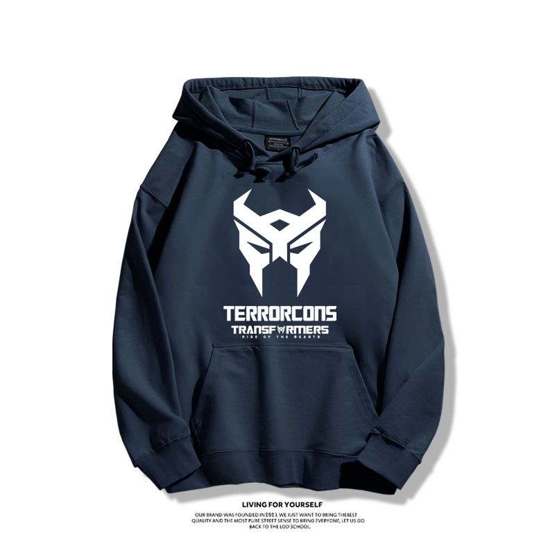 變形金剛7聯名衛衣2023秋冬新款親子情侶裝薄絨款連帽衛衣