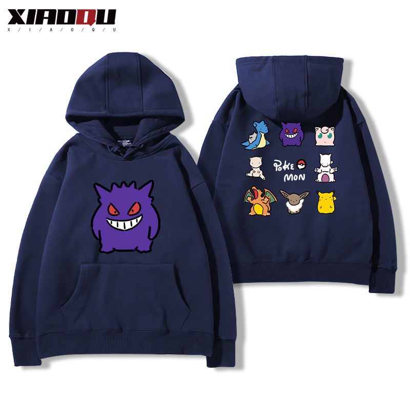 寶可夢聯名衛衣2024秋冬新款親子情侶裝薄絨款連帽衛衣