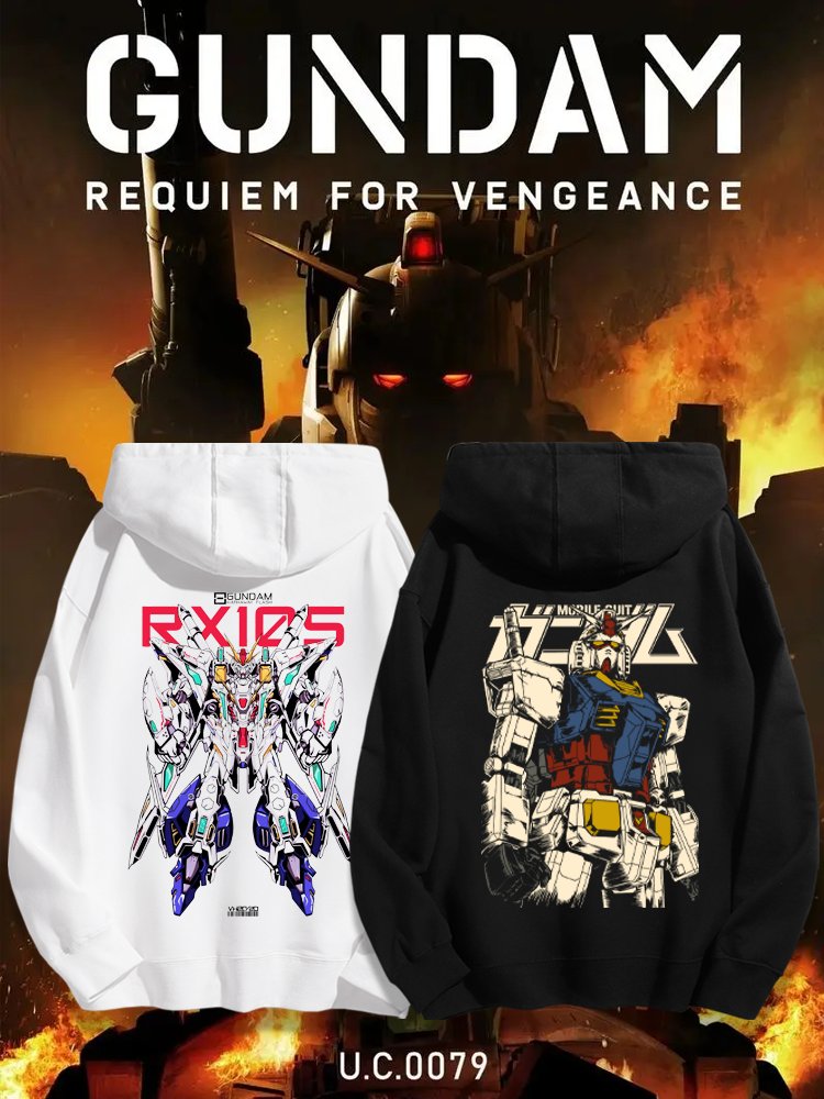 機動戰士高達 聯名衛衣2024秋冬新款親子情侶裝薄絨款連帽衛衣