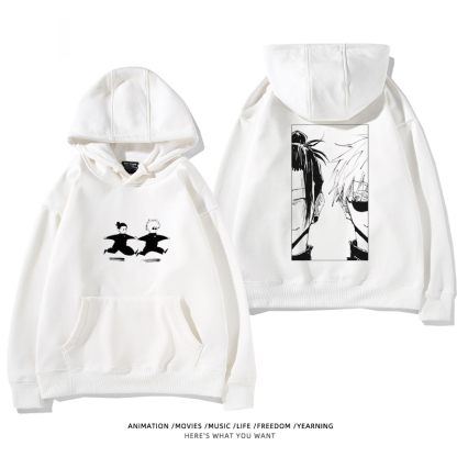 咒術迴戰聯名衛衣2024秋冬新款親子情侶裝薄絨款連帽衛衣