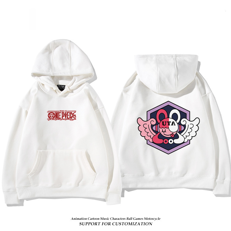 航海王紅髮歌姬烏塔 聯名衛衣2024秋冬新款親子情侶裝薄絨款連帽衛衣