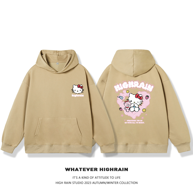HelloKitty新款 寬鬆百搭 秋冬款 寬鬆連帽衛衣