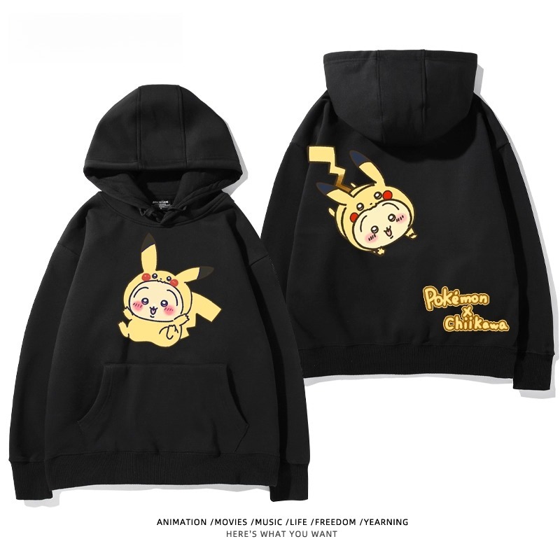 chiikawa X 寶可夢系列 聯名衛衣2025秋冬新款 親子情侶裝連帽衛衣