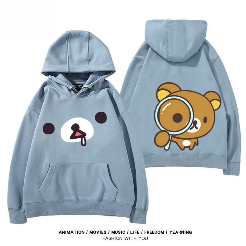 日系拉拉熊 聯名衛衣新款 親子情侶裝連帽衛衣