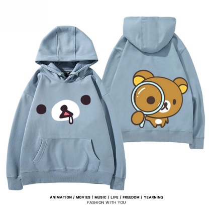 日系拉拉熊 聯名衛衣新款 親子情侶裝連帽衛衣