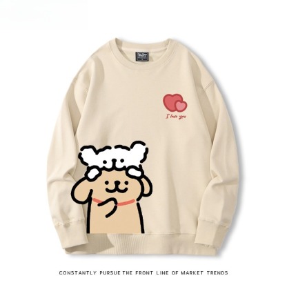 線條小狗 聯名親子情侶裝 圓領長袖