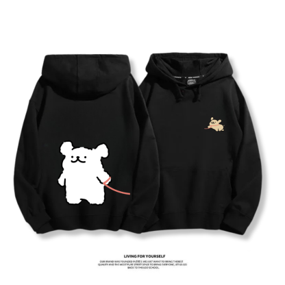 線條小狗 2025秋冬新款 親子情侶男女連帽衛衣