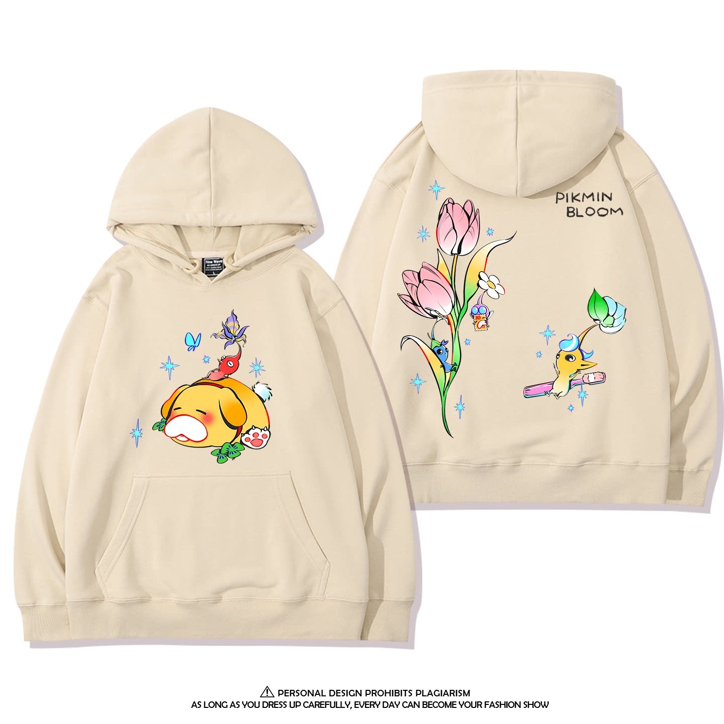 皮克敏PIKMIN4 聯名衛衣新款 親子情侶裝連帽衛衣