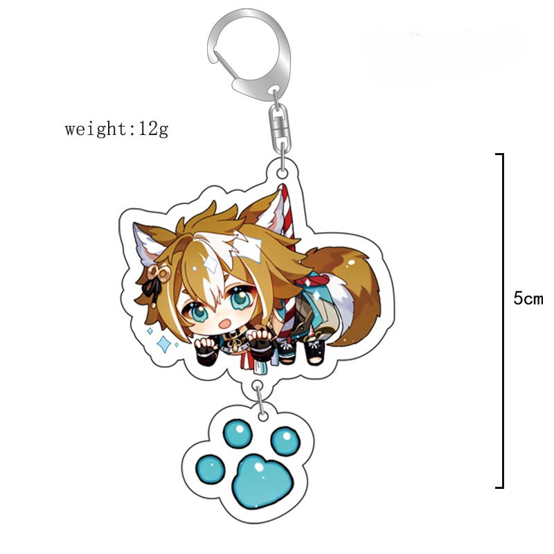 原神八重神子魈可莉刻晴亞克力萬葉熒七七鍾離亞力克鑰匙扣掛飾【單買三件起送】