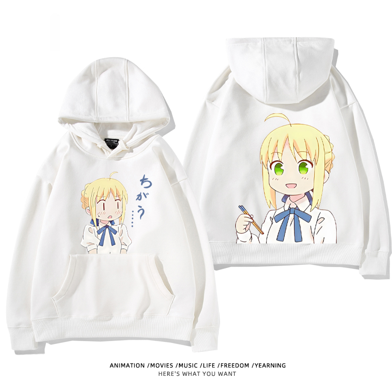 fate 2024秋冬新款親子情侶裝薄絨款連帽衛衣