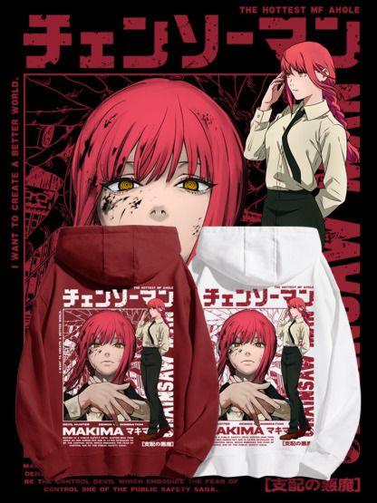 鏈鋸人新款 親子情侶男女款連帽衛衣