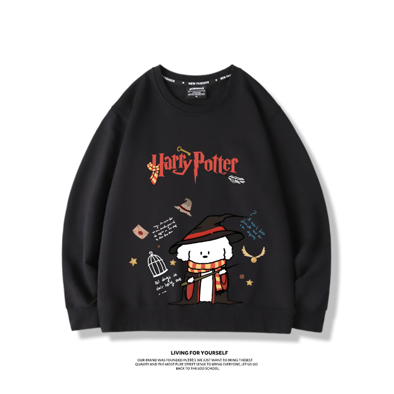 線條小狗2023親子情侶裝 圓領長袖