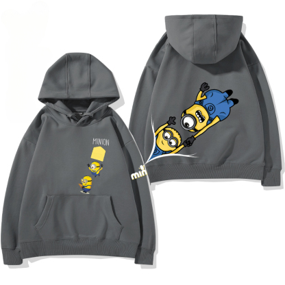 小黃人 聯名衛衣2024秋冬新款親子情侶裝薄絨款連帽衛衣