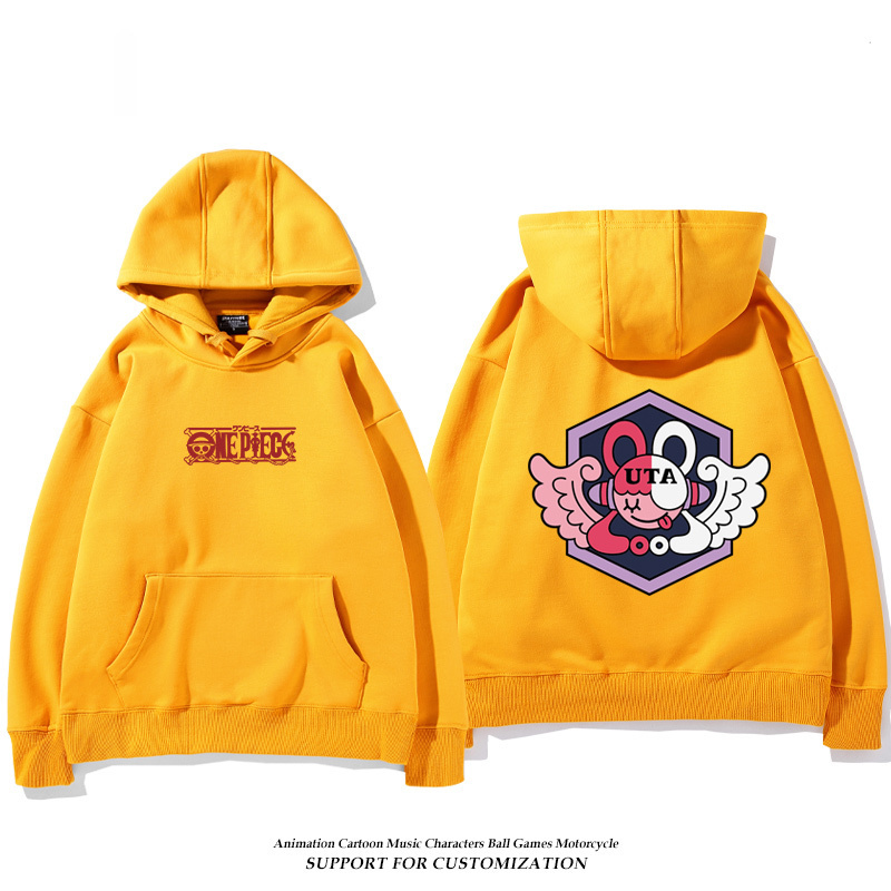 航海王紅髮歌姬烏塔 聯名衛衣2024秋冬新款親子情侶裝薄絨款連帽衛衣