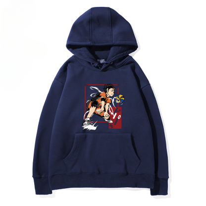 排球少年聯名衛衣2024秋冬新款親子情侶裝薄絨款連帽衛衣