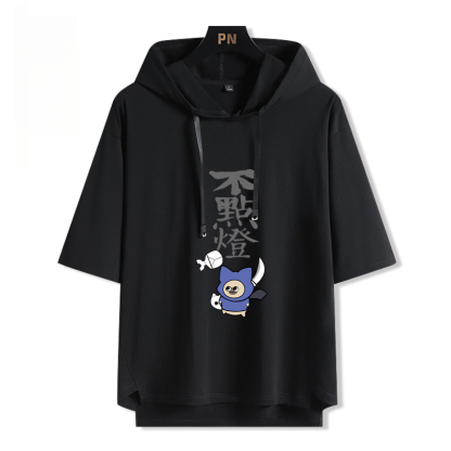 魔物獵人呆貓艾露貓搞怪  連帽短袖T恤