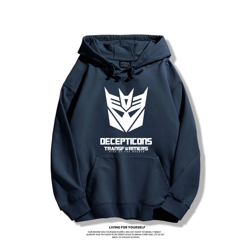 變形金剛7聯名衛衣2023秋冬新款親子情侶裝薄絨款連帽衛衣
