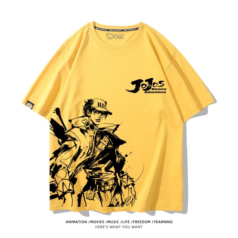 JOJO的奇妙冒險飆馬野郎周邊 男女同款親子情侶 印花短袖T恤