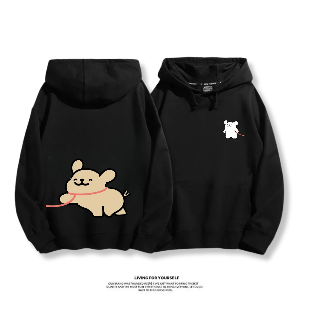 線條小狗 2025秋冬新款 親子情侶男女連帽衛衣