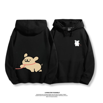 線條小狗 2025秋冬新款 親子情侶男女連帽衛衣