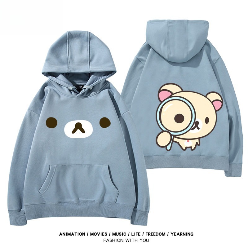 日系拉拉熊 聯名衛衣新款 親子情侶裝連帽衛衣