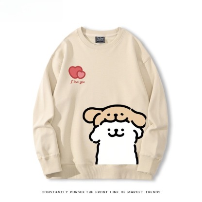 線條小狗 聯名親子情侶裝 圓領長袖