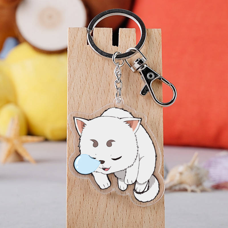 銀魂阪田銀時神樂新八定春神威十四沖田總悟桂伊麗莎白立牌鑰匙扣掛飾【單買三件起送】