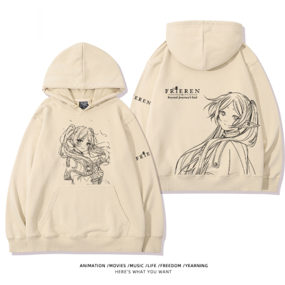 葬送的芙莉蓮 2024秋冬新款親子情侶裝薄絨款連帽衛衣