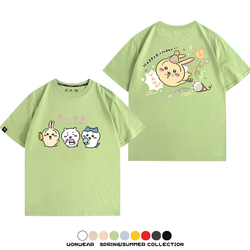 Chiikawa吉伊卡哇烏薩奇寶寶 親子情侶裝寬鬆短袖T