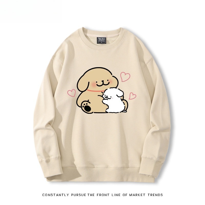 線條小狗 聯名親子情侶裝 圓領長袖