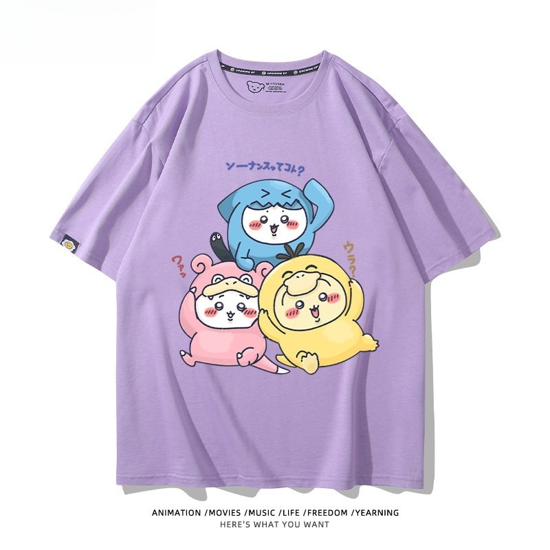 Chiikawa X 寶可夢 2026親子情侶男女同款 印花短袖T恤