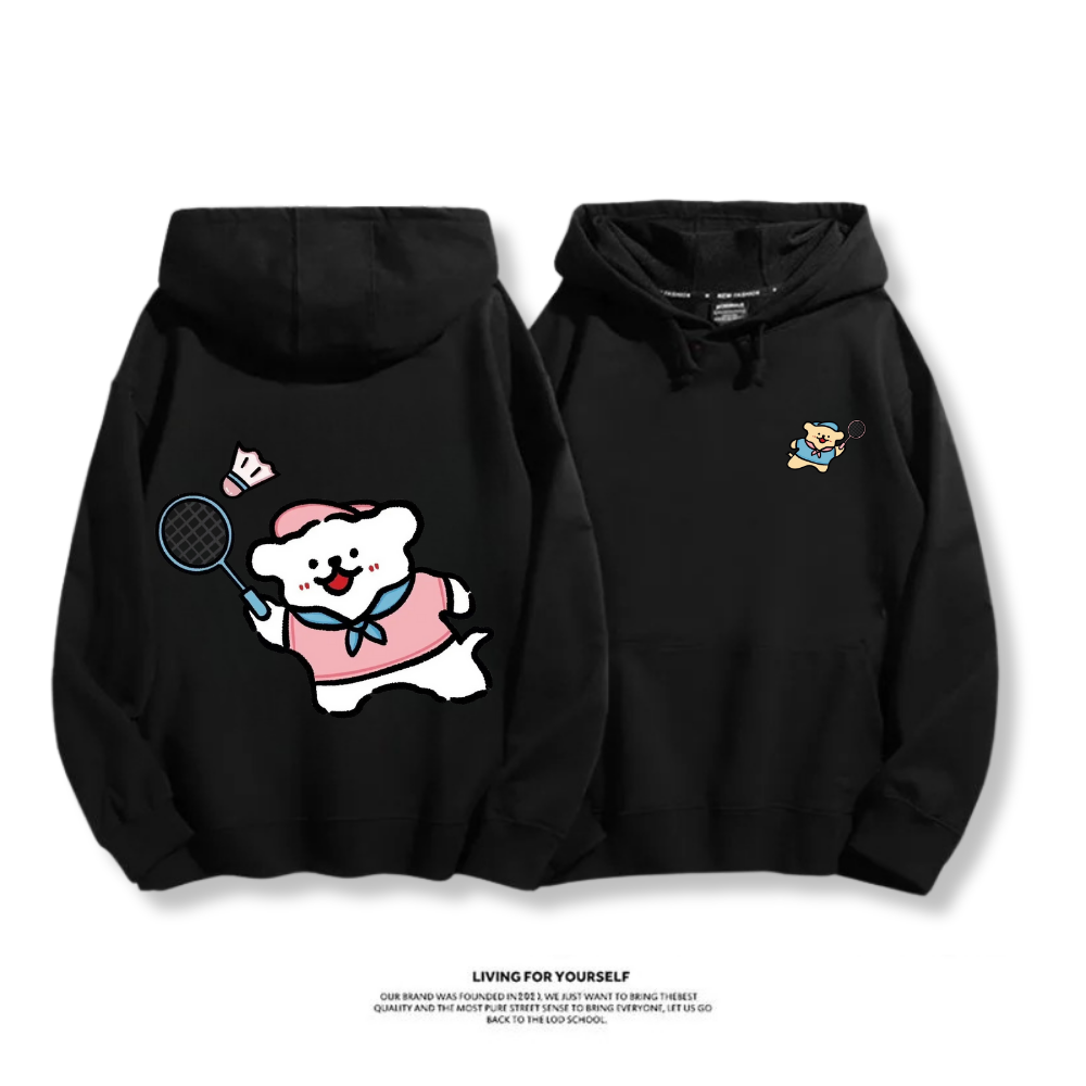 線條小狗 2025秋冬新款 親子情侶男女連帽衛衣