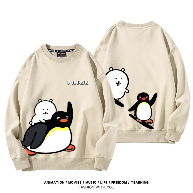 Pingu企鵝家族聯名親子情侶裝 圓領長袖
