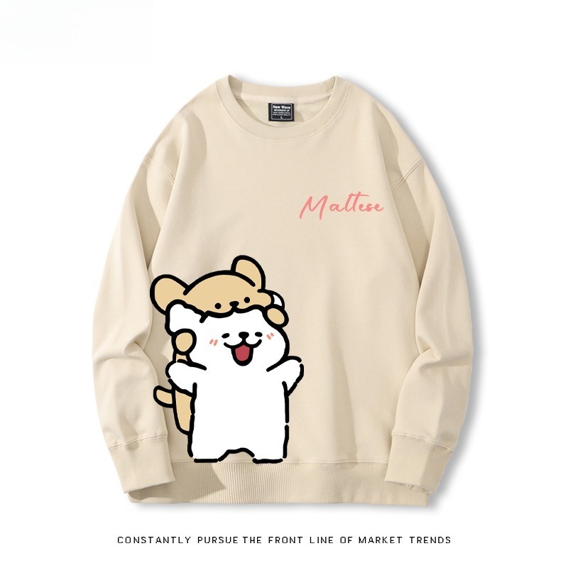 線條小狗 聯名親子情侶裝 圓領長袖