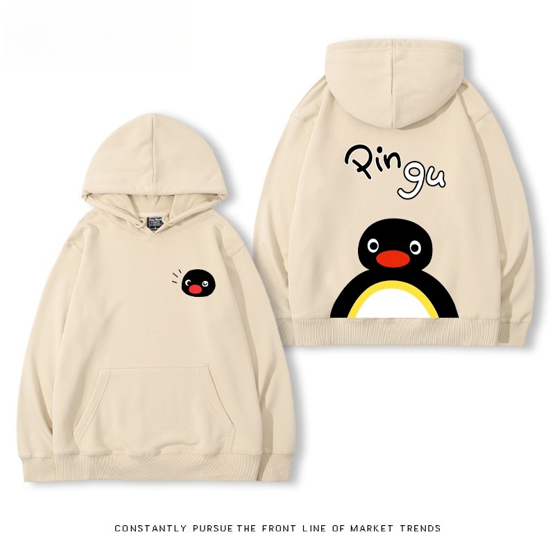 企鵝Pingu 秋冬新款 親子情侶男女連帽衛衣