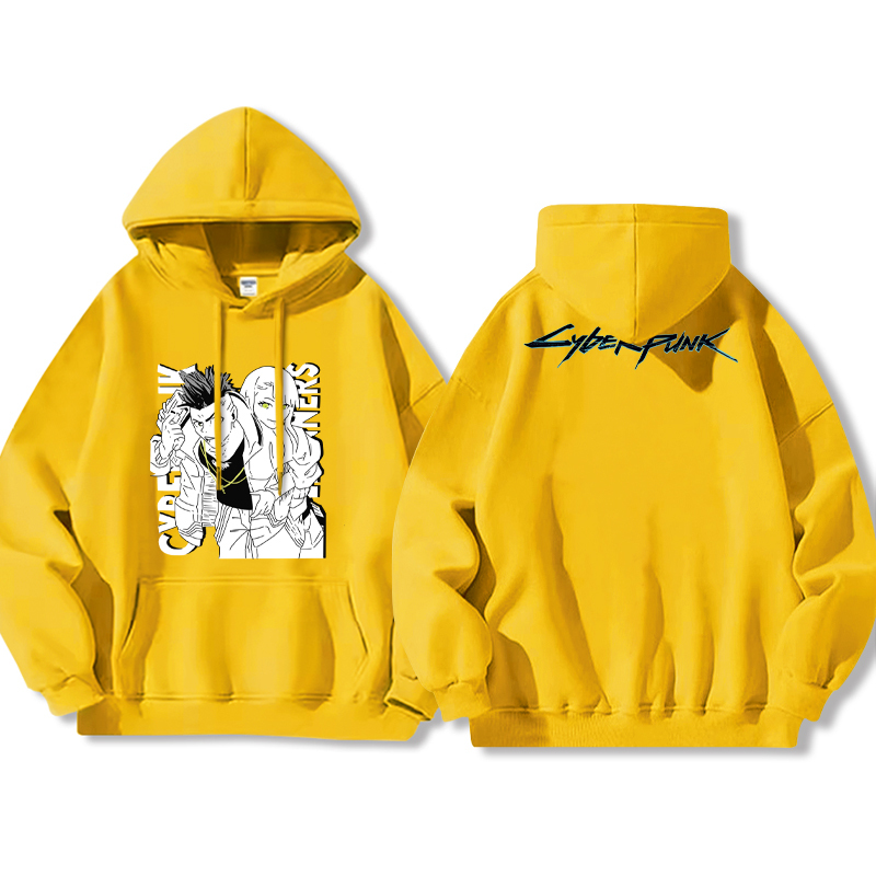 賽博朋克 聯名衛衣2024秋冬新款親子情侶裝薄絨款連帽衛衣