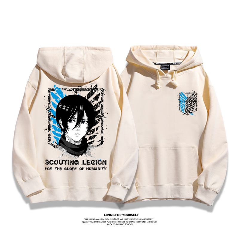 進擊的巨人聯名衛衣2023秋冬新款親子情侶裝薄絨款連帽衛衣