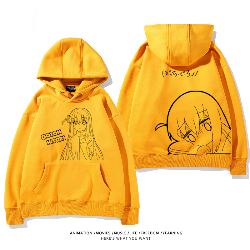 孤獨搖滾 聯名衛衣2024秋冬新款親子情侶裝薄絨款連帽衛衣