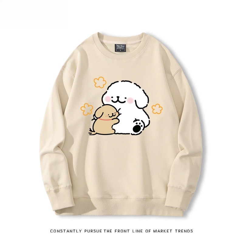 線條小狗 聯名親子情侶裝 圓領長袖