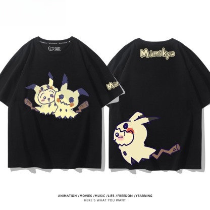 Chiikawa X 寶可夢 2026親子情侶男女同款 印花短袖T恤