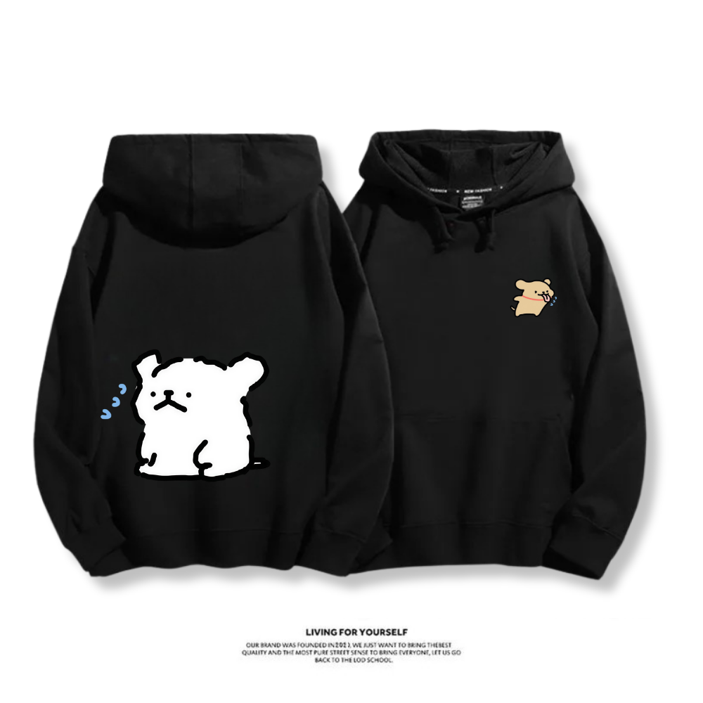 線條小狗 2025秋冬新款 親子情侶男女連帽衛衣