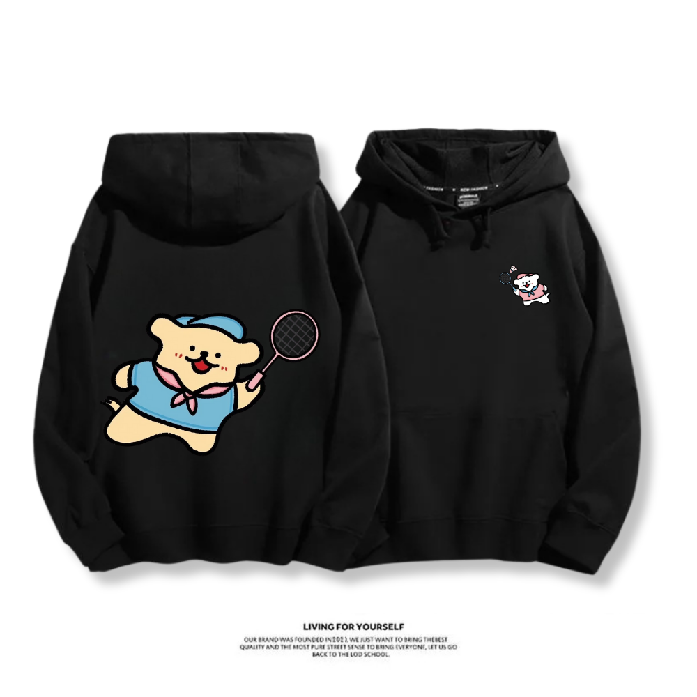 線條小狗 2025秋冬新款 親子情侶男女連帽衛衣